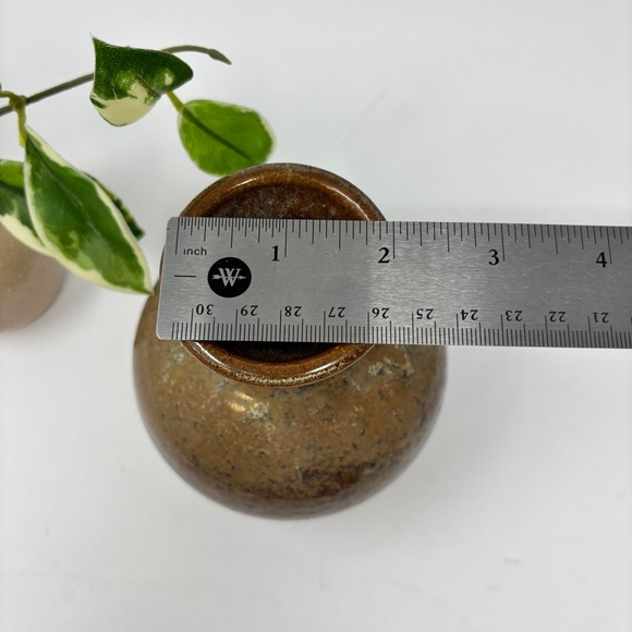 VINTAGE Signed Studio Pottery Glazed Midcentury Stoneware Vase - Picture 7 of 7